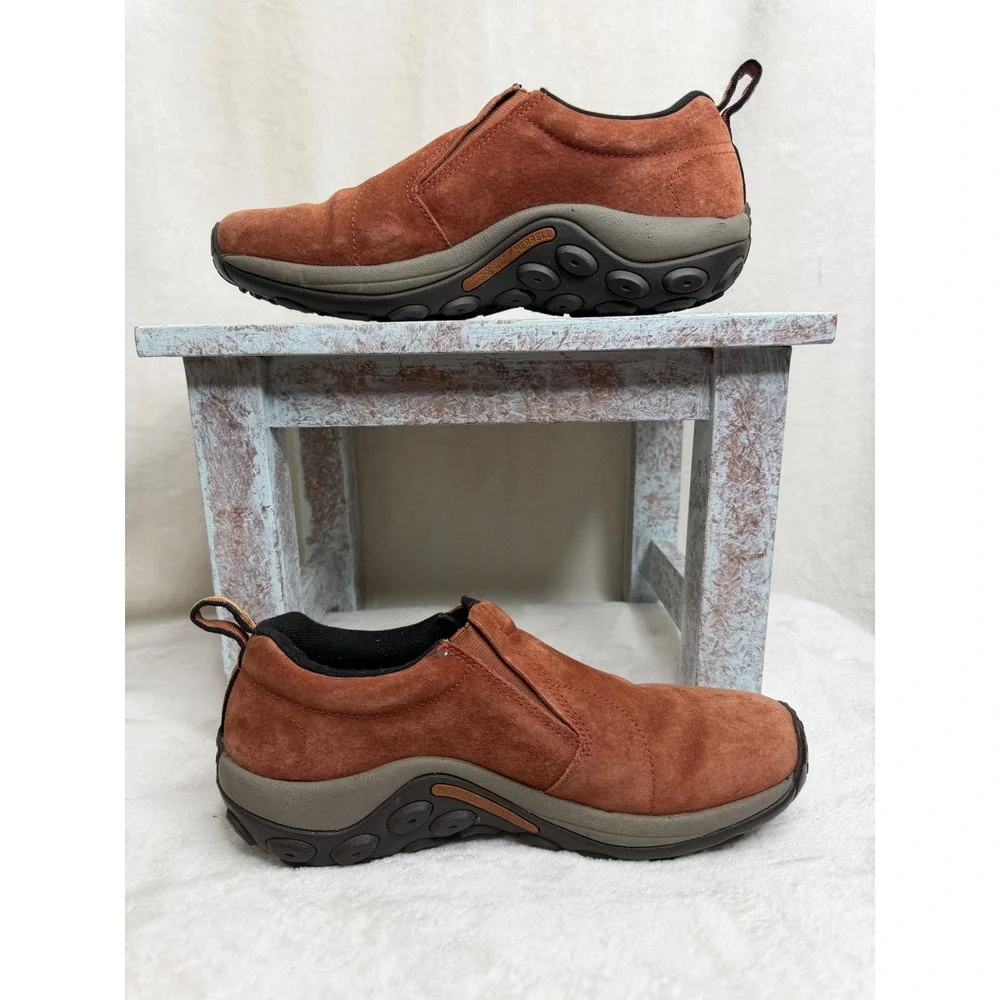 Merrell Jungle Moc Women 10.5 Rust Suede Slip On Hiking Walking Shoes J02224